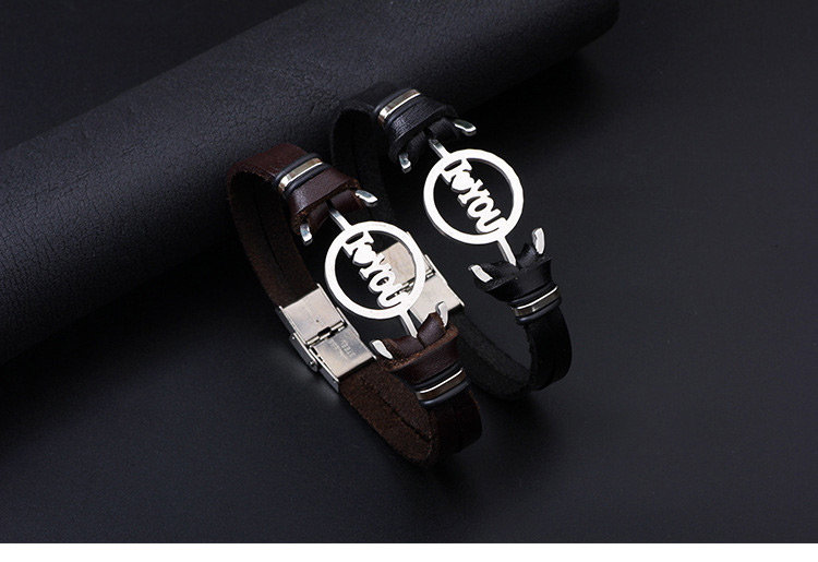 Fashion Black Lettle Shape Decorated Bracelet,Bracelets