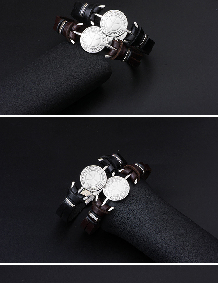 Fashion Brown Wafer Pattern Decorated Bracelet,Bracelets