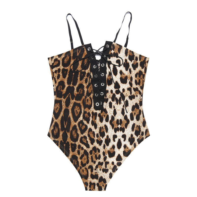 Fashion Brown+black Leopard Pattern Decorated Jumpsuit,Pants