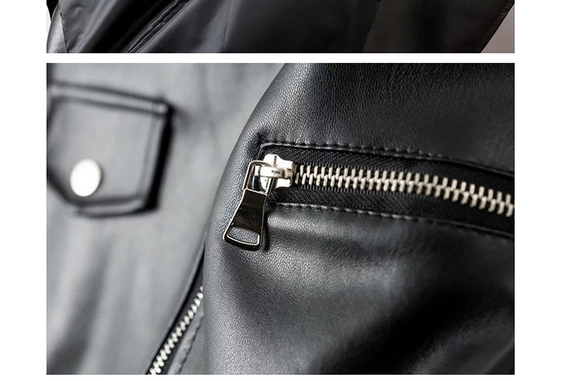 Fashion Black Zipper Shape Decorated Jacket,Coat-Jacket