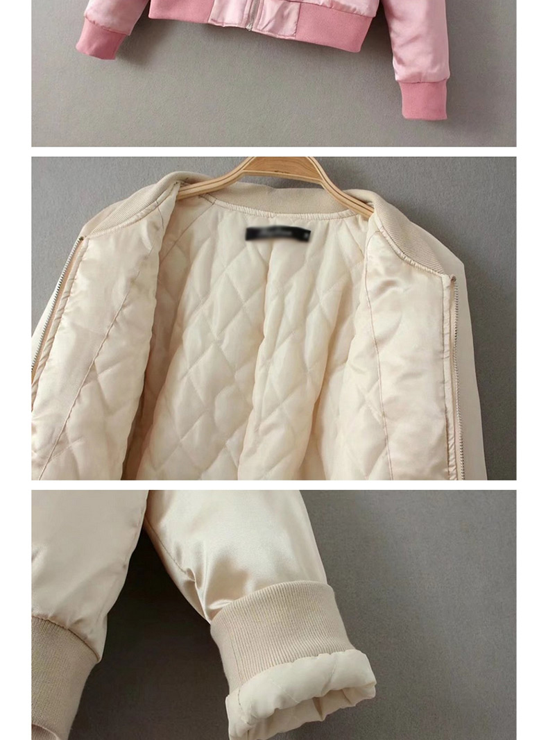Fashion Pink Pure Color Decorated Jacket,Coat-Jacket