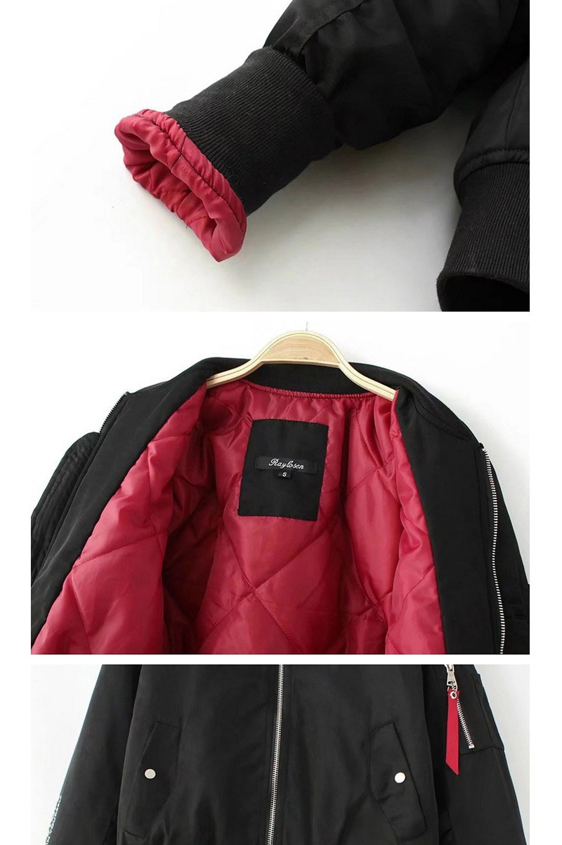Fashion Black Letter Pattern Decorated Jacket,Coat-Jacket
