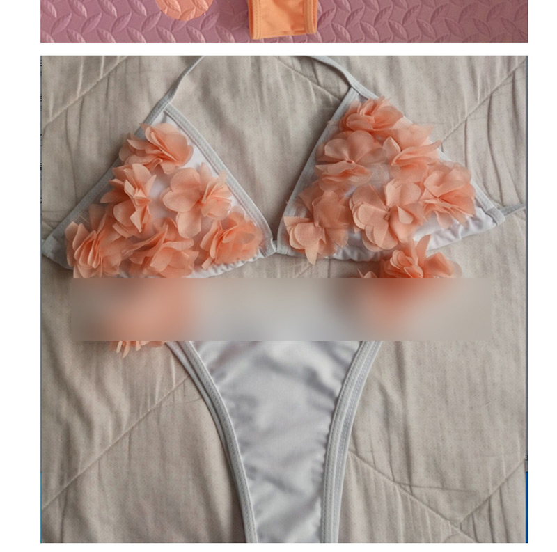Fashion White Flower Decorated Swimwear,Bikini Sets