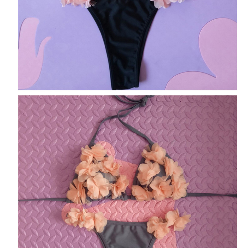 Fashion Black Flower Decorated Swimwear,Bikini Sets