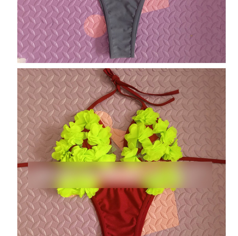 Fashion Gray Flower Decorated Swimwear,Bikini Sets