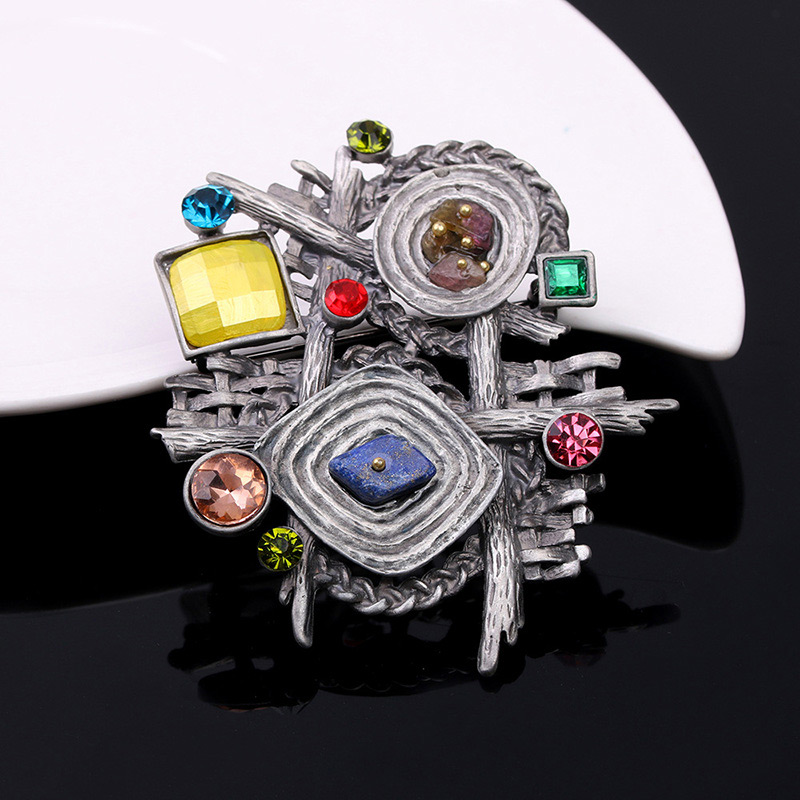 Fashion Antique Cuprum Diamond Decorated Brooch,Korean Brooches