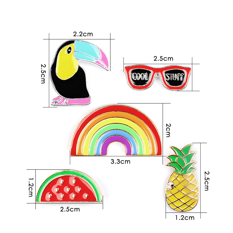 Fashion Multi-color Pineapple&glasses Shape Decorated Brooch (5pcs),Korean Brooches