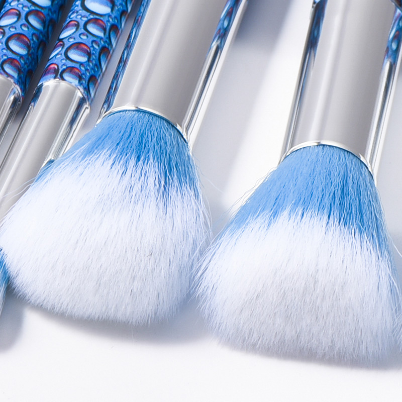 Fashion Blue Water Drop Pattern Decorated Makeup Brush (10 Pcs),Beauty tools