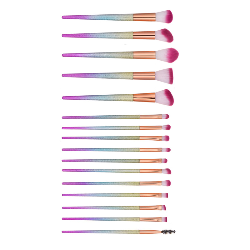 Fashion Purple Sector Shape Decorated Makeup Brush (16 Pcs),Beauty tools