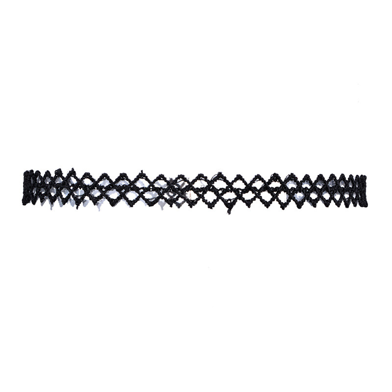 Elegant Black Diamond&rivet Decorated Choker Sets(5pcs),Chokers