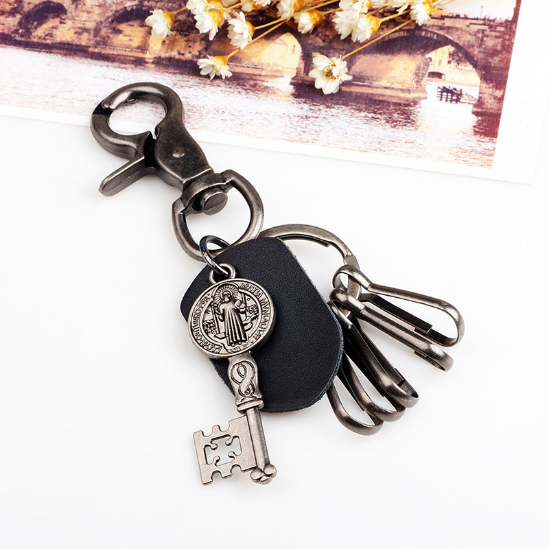 Vintage Gun Black Jesus Pattern Decorated Simple Keychain,Fashion Keychain