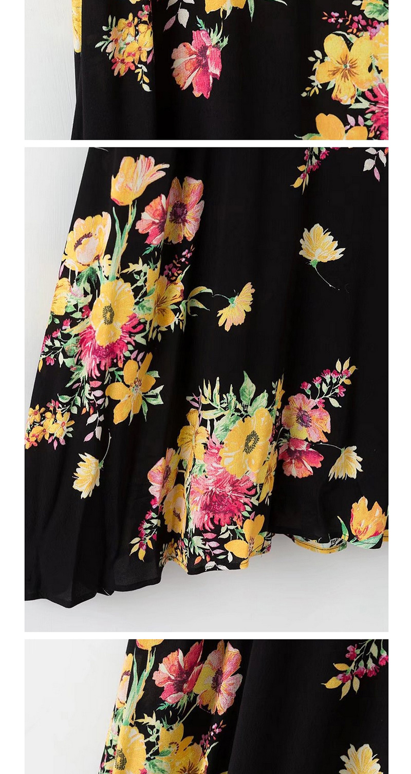 Trendy Multi-color Flower Decorated Short Sleeves Long Dress,Long Dress