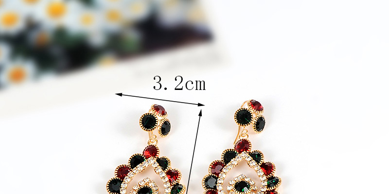 Elegant Red Water Drop Shape Diamond Design Earrings,Drop Earrings