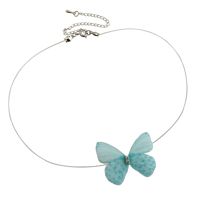 Fashion Sapphire Blue Butterfly Decorated Simple Choker,Pendants
