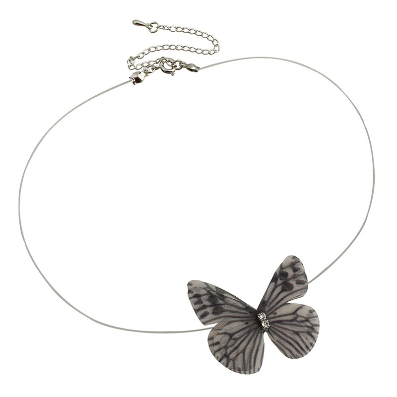 Fashion Sapphire Blue Butterfly Decorated Simple Choker,Pendants