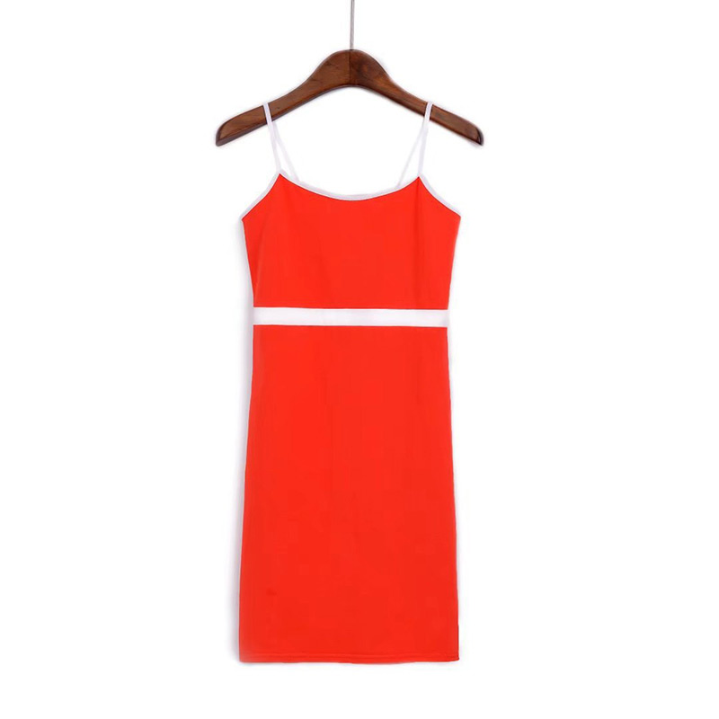 Trendy Red Pure Color Decorated Packing Hip Suspender Dress,Long Dress