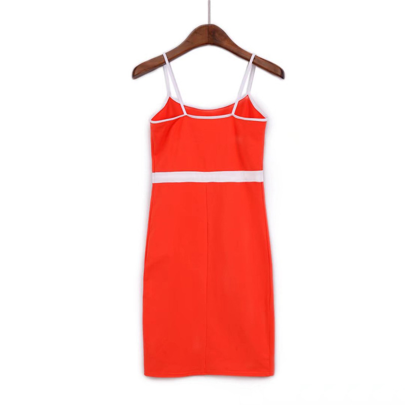 Trendy Red Pure Color Decorated Packing Hip Suspender Dress,Long Dress