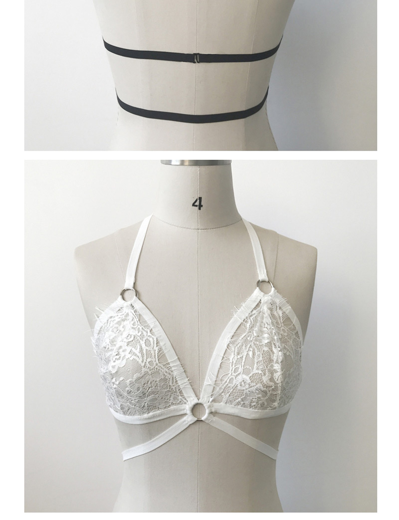 Sexy White Pure Color Decorated Hollow Out Bra,SLEEPWEAR & UNDERWEAR