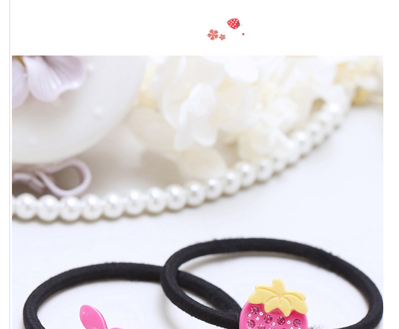 Lovely Pink Strawberry Shape Decorated Hair Band,Hair Ring