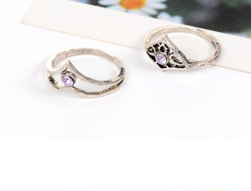 Fashion Silver Color Flower Pattern Decorated Simple Ring Sets(9pcs),Fashion Rings