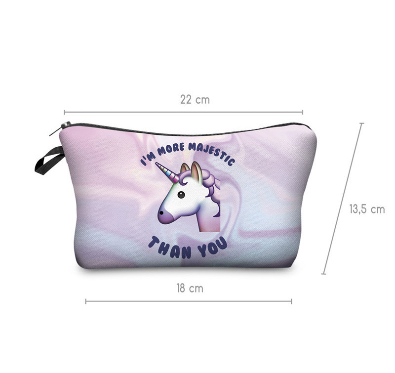 Lovely Light Purple Unicorn Pattern Decorated Cosmetic Bag,Home storage