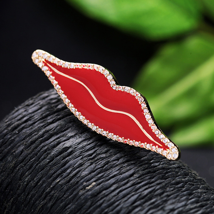 Elegant Red Lip Shape Decorated Simple Ring,Fashion Rings