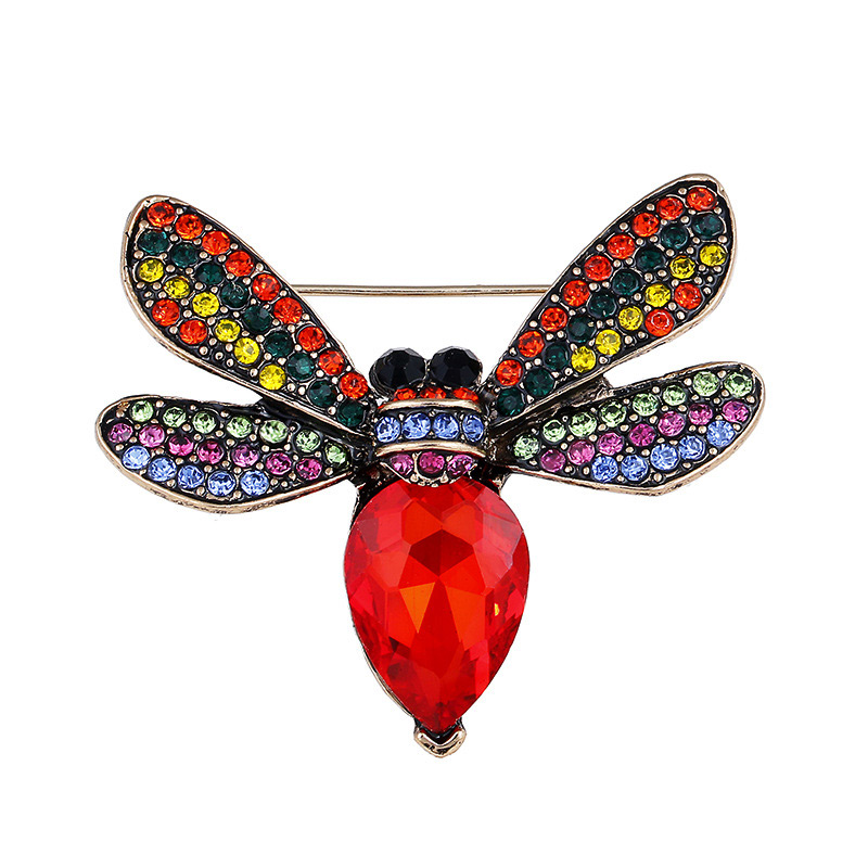 Fashion Red Diamond Decorated Bee Shape Design Brooch,Korean Brooches