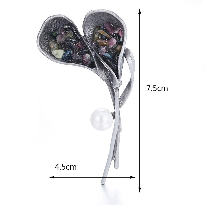 Fashion Multi-color Gemstone&pearls Decorated Flower Shape Brooch,Korean Brooches