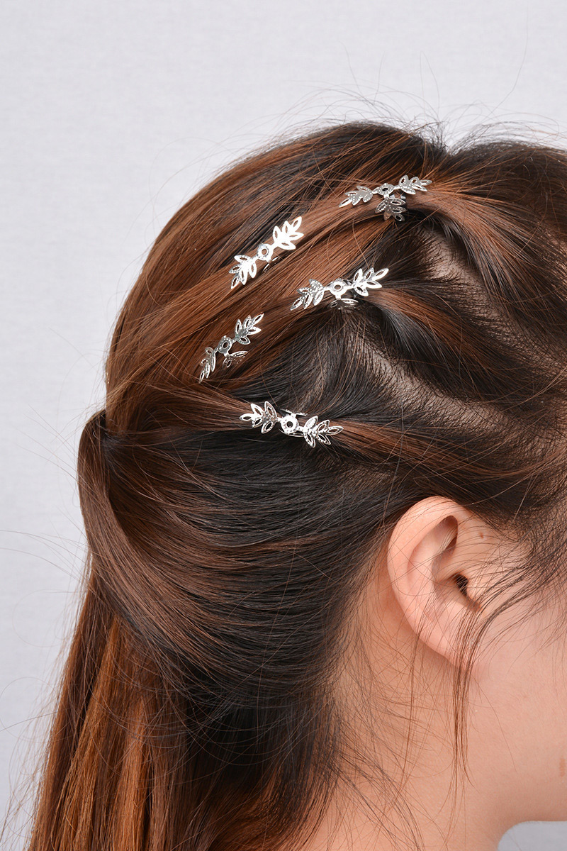 Fashion Silver Color Leaf Shape Design Pure Color Hairpin,Hairpins