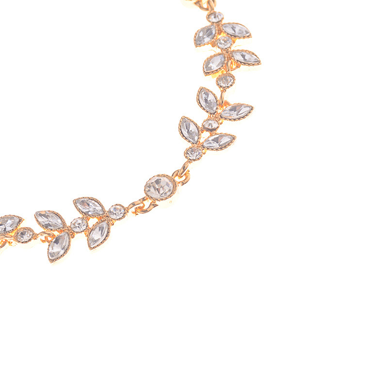 Fashion Silver Color Full Diamond Decorated Leaf Shape Bracelet,Fashion Bracelets