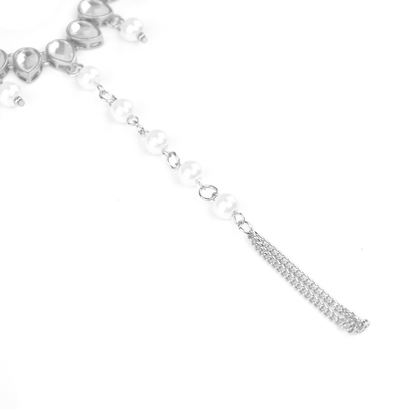 Exaggerated Silver Color Pearls&diamond Decorated Simple Anklet(1pc),Fashion Anklets