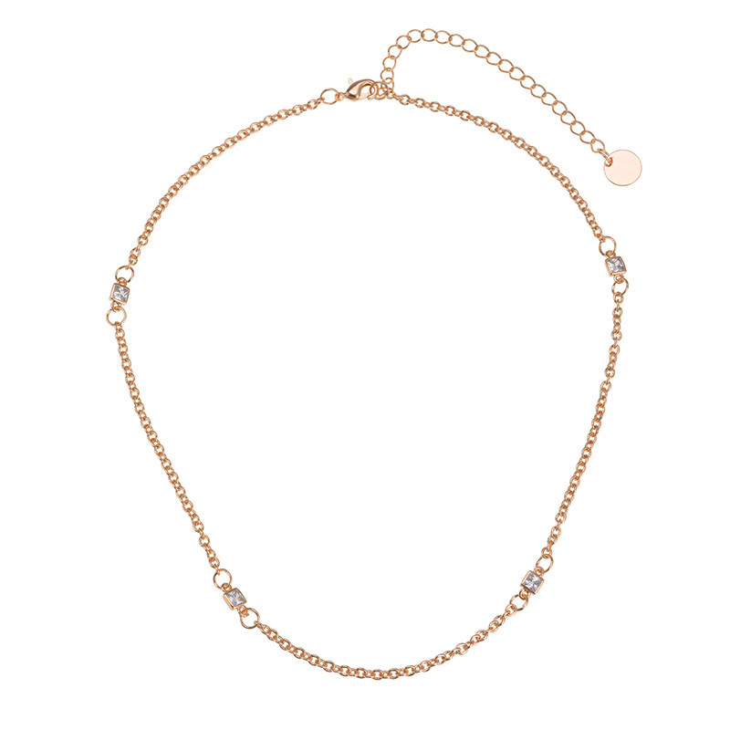 Elegant Gold Color Circular Ring Decorated Simple Necklace,Chains