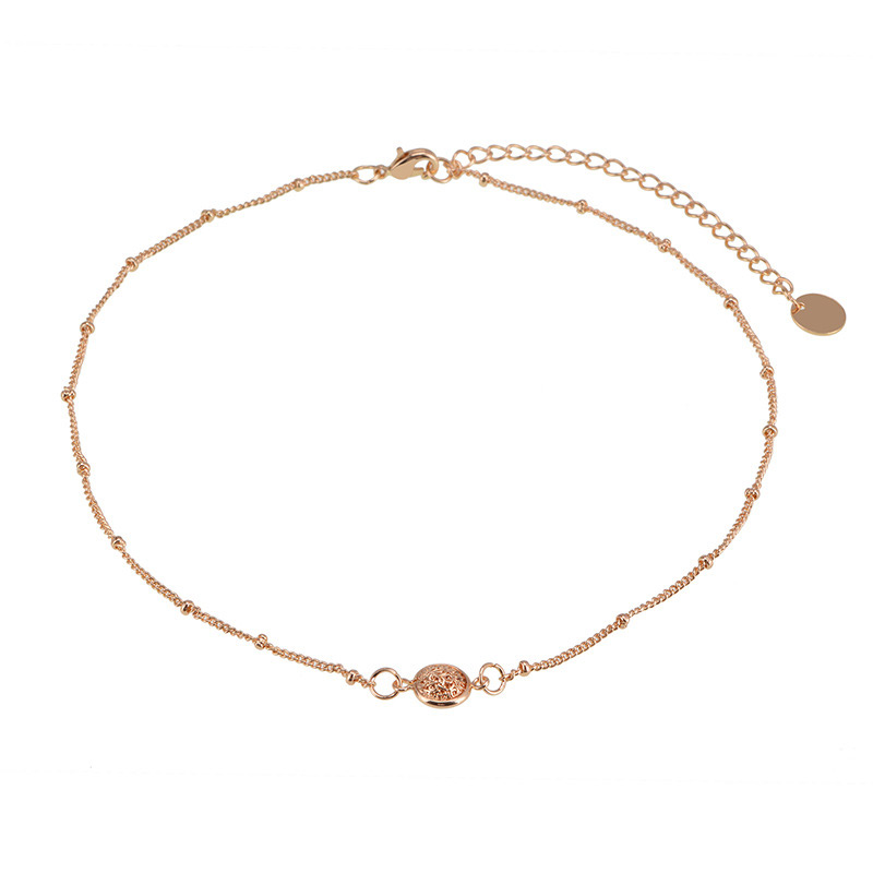 Elegant Gold Color Round Shape Decorated Pure Color Choker,Chains