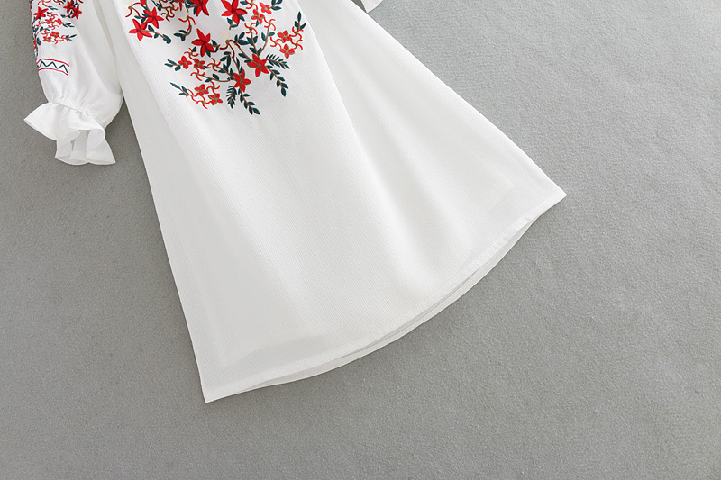 Vintage White Off The Shoulder Decorated Dress,Long Dress