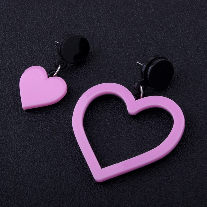 Fashion Light Pink Heart Shape Decorated Earrings,Drop Earrings