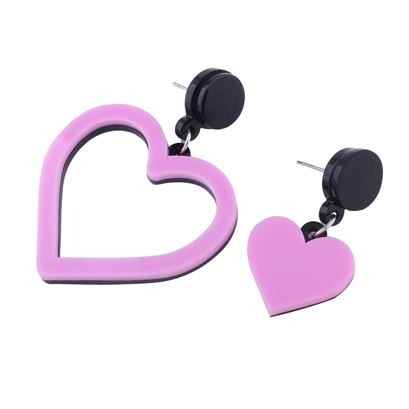 Fashion Light Pink Heart Shape Decorated Earrings,Drop Earrings