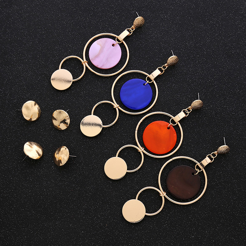 Personality Brown Round Shape Decorated Asymmetrical Earrings,Drop Earrings