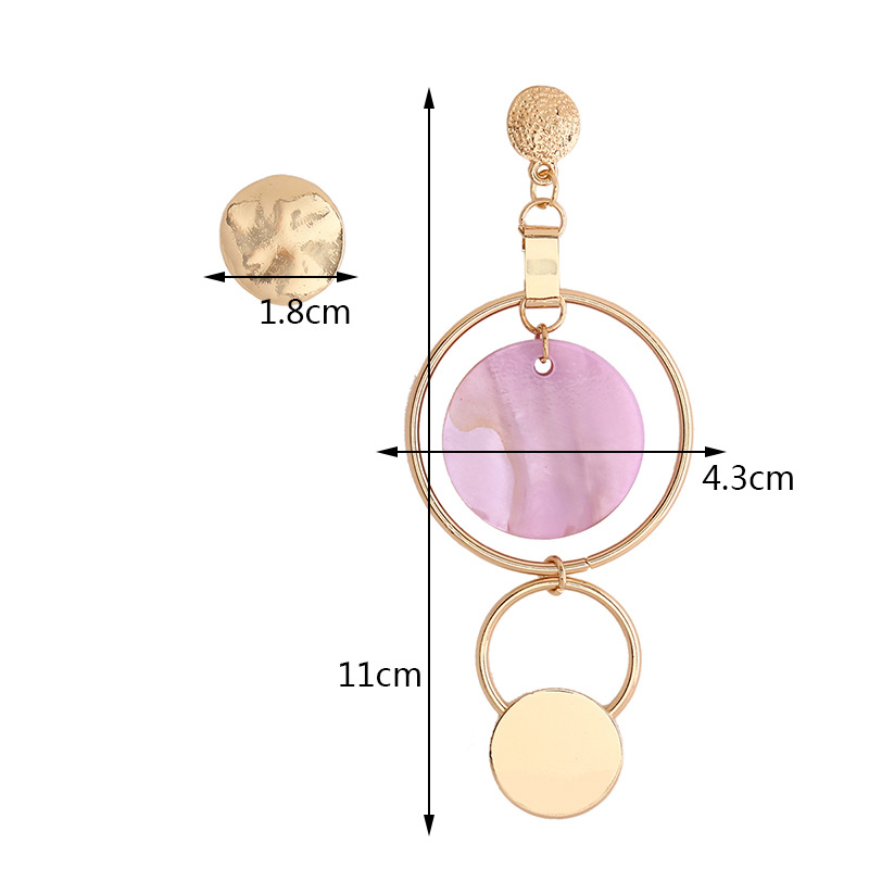 Personality Pink Round Shape Decorated Asymmetrical Earrings,Drop Earrings