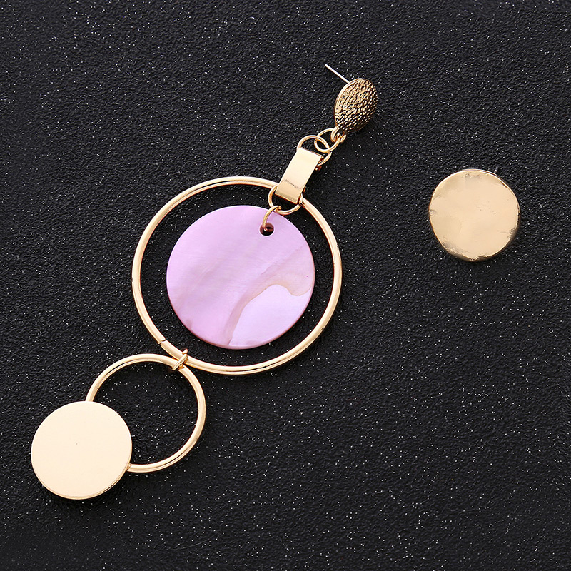 Personality Pink Round Shape Decorated Asymmetrical Earrings,Drop Earrings