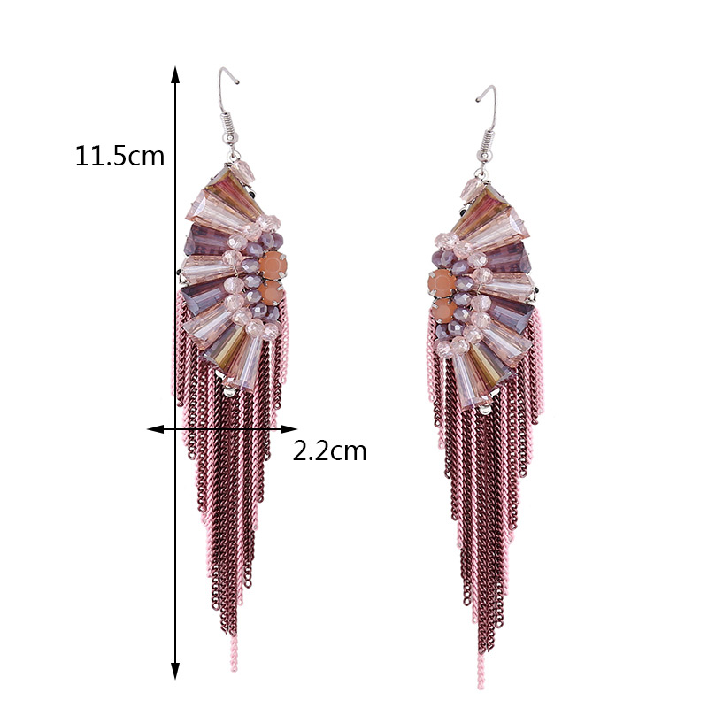 Fashion Black+white Color-matching Decorated Tassel Earrings,Drop Earrings