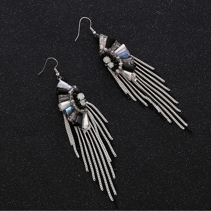 Fashion Pink Color-matching Decorated Tassel Earrings,Drop Earrings