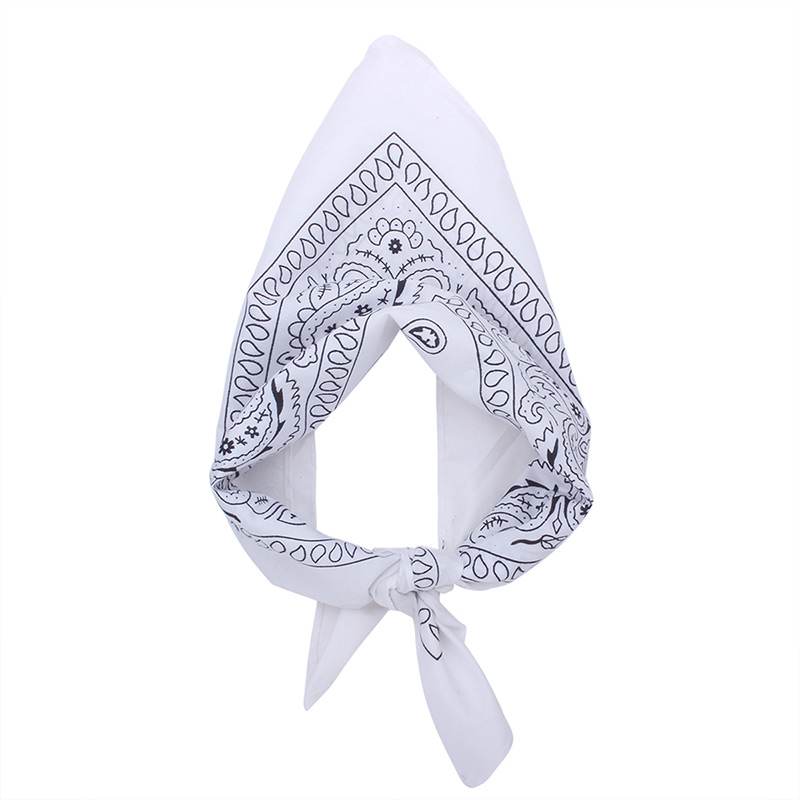 Bohemia White Color-matching Decorated Tassel Sqaure Scarf,Thin Scaves