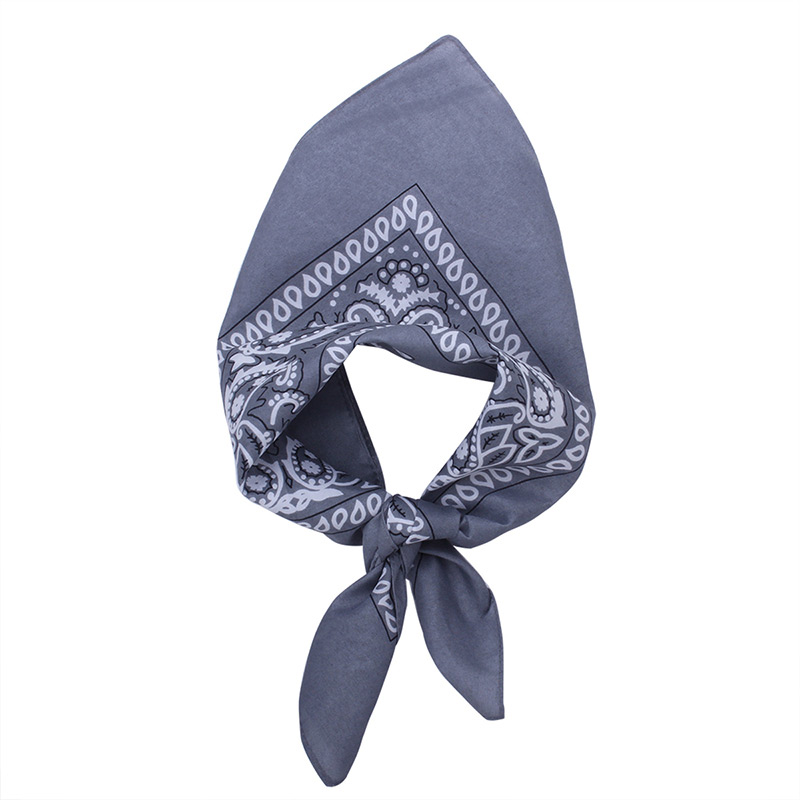 Bohemia Gray Color-matching Decorated Tassel Sqaure Scarf,Thin Scaves