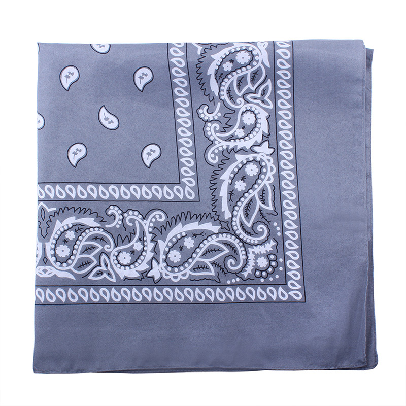 Bohemia Gray Color-matching Decorated Tassel Sqaure Scarf,Thin Scaves
