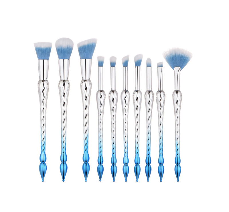 Lovely Blue Color-matching Decorated Brush (10pcs),Beauty tools