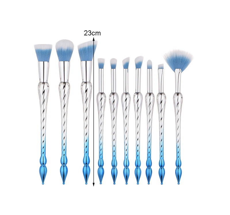 Lovely Blue Color-matching Decorated Brush (10pcs),Beauty tools