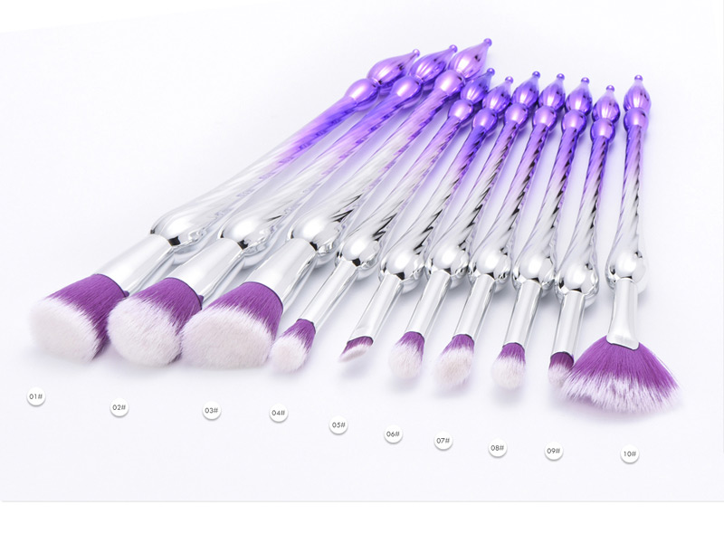 Lovely Purple Color-matching Decorated Brush (10pcs),Beauty tools