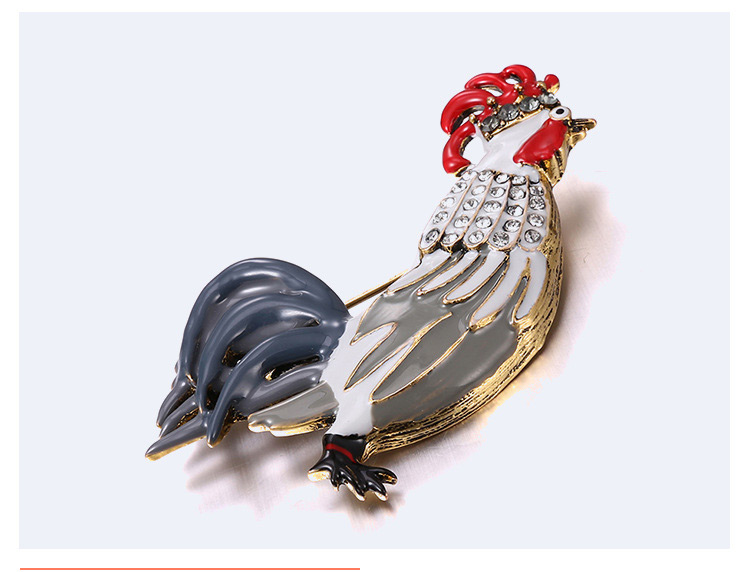 Personality Gray Cock Shape Decorated Brooch,Korean Brooches