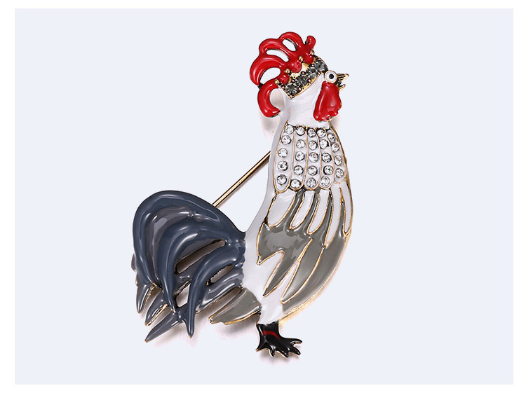 Personality Gray Cock Shape Decorated Brooch,Korean Brooches