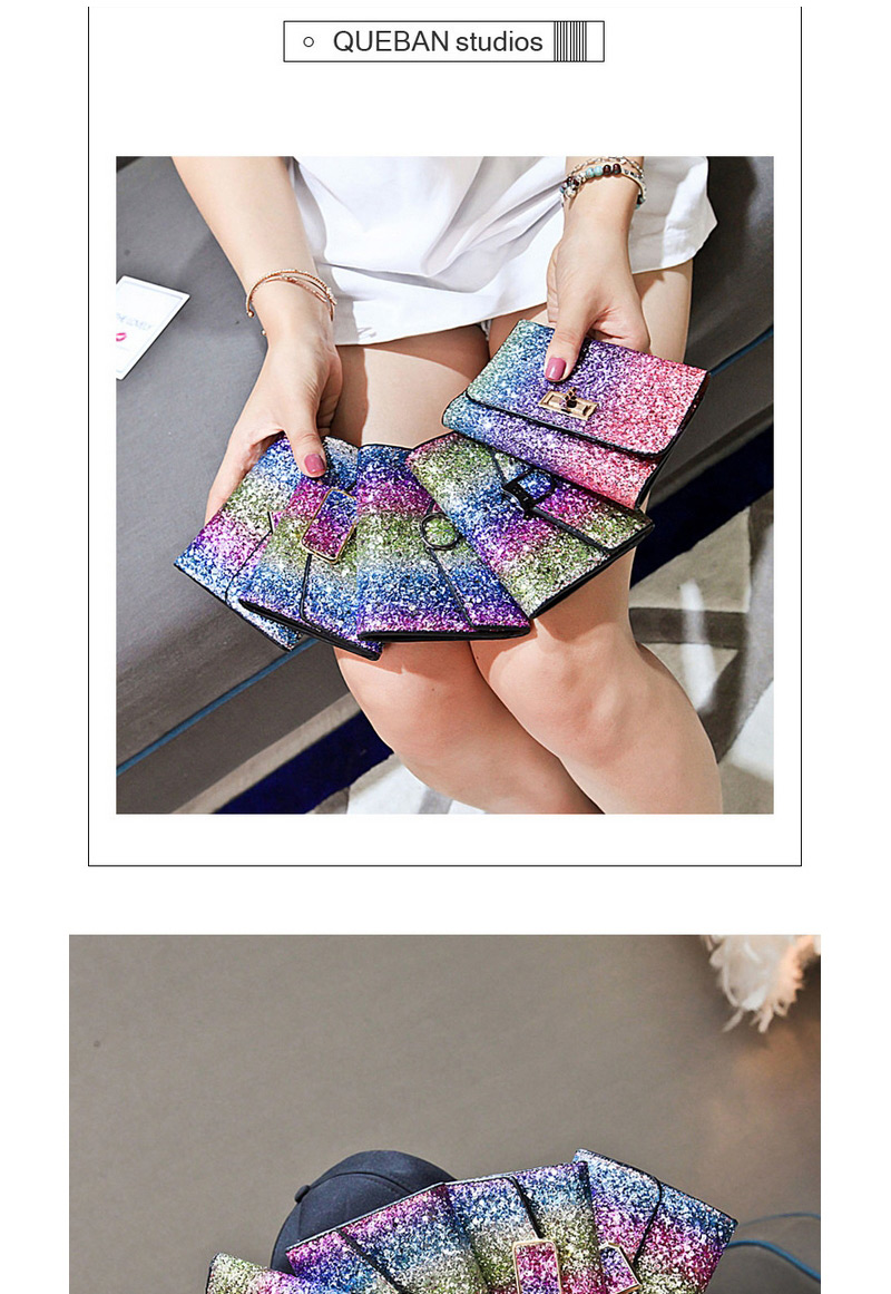 Fashion Multi-color Sequins Decorated Square Shape Purse,Wallet